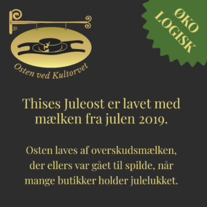 Juleost Specialost 50+ Lagret, er produceret af økologisk, dansk mælk på Thise Mejeri og sælges hos Osten ved Kultorvet.